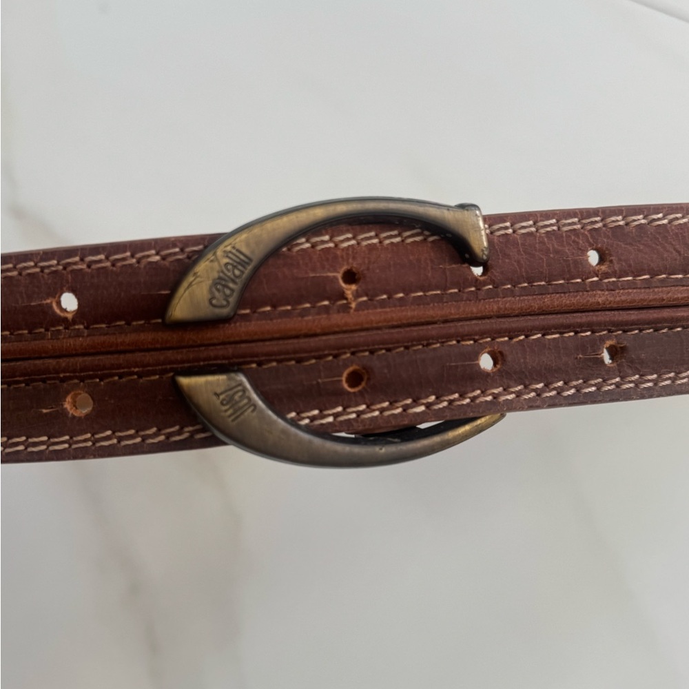 Just Cavalli Brown Leather Belt